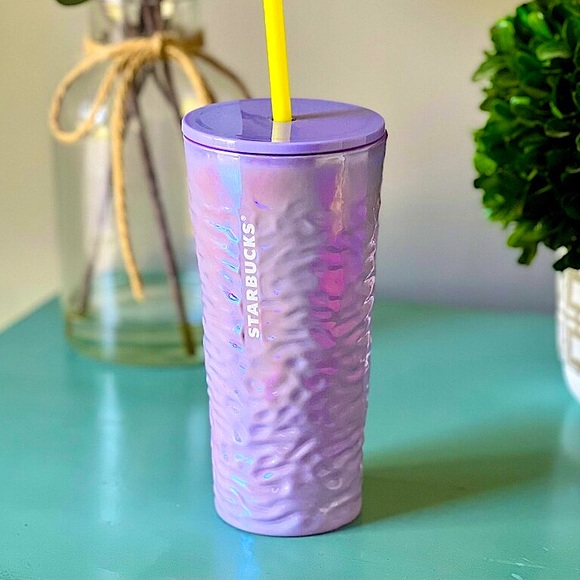 Starbucks Accessories - Starbucks Iridescent Lilac Lavender Ripple Glass 18oz Cold Cup